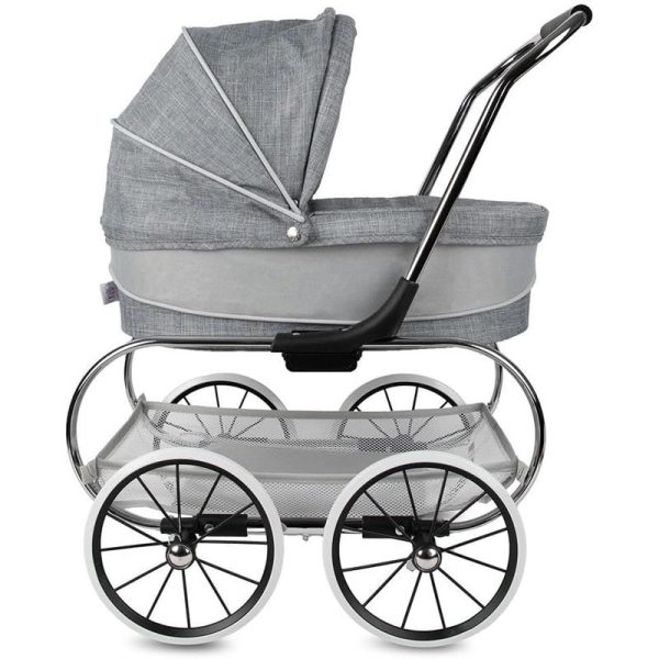 Valco Baby - Classic Bassinet Doll Stroller, Grey/White