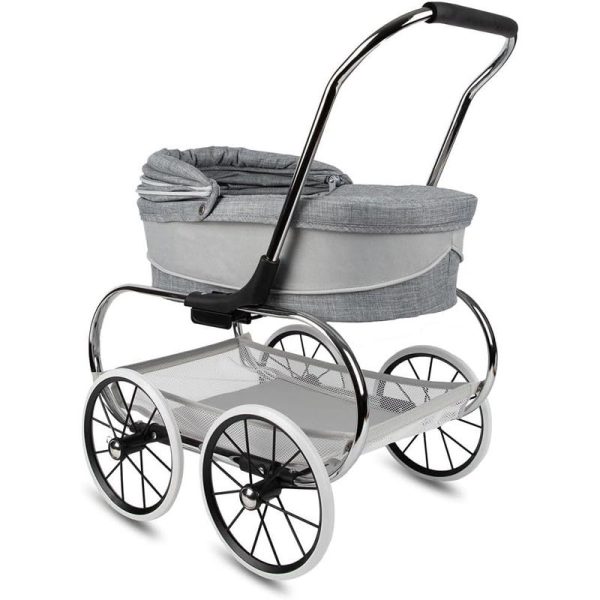 Valco Baby - Classic Bassinet Doll Stroller, Grey/White